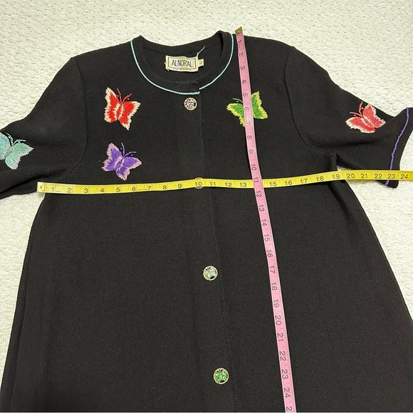 Vintage Alnora Dress Embroidered Butterflies Women’s Large - Picture 10 of 14